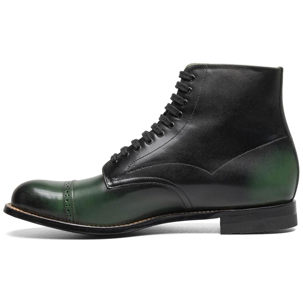 Stacy Adams Madison Green Anaconda Print Leather Cap Toe Boots (USA Men Size)