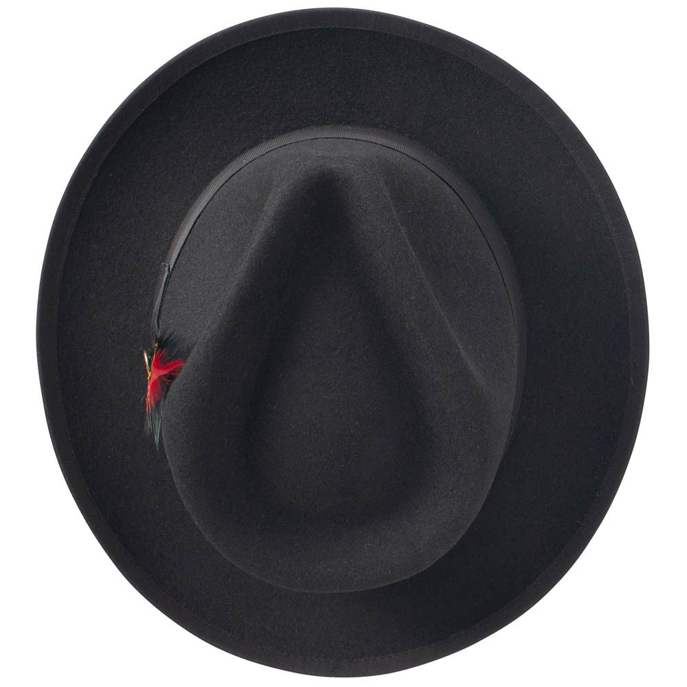 Stetson Whippet Fedora Black Teardrop Crown Hat with Royal Deluxe Fur Felt