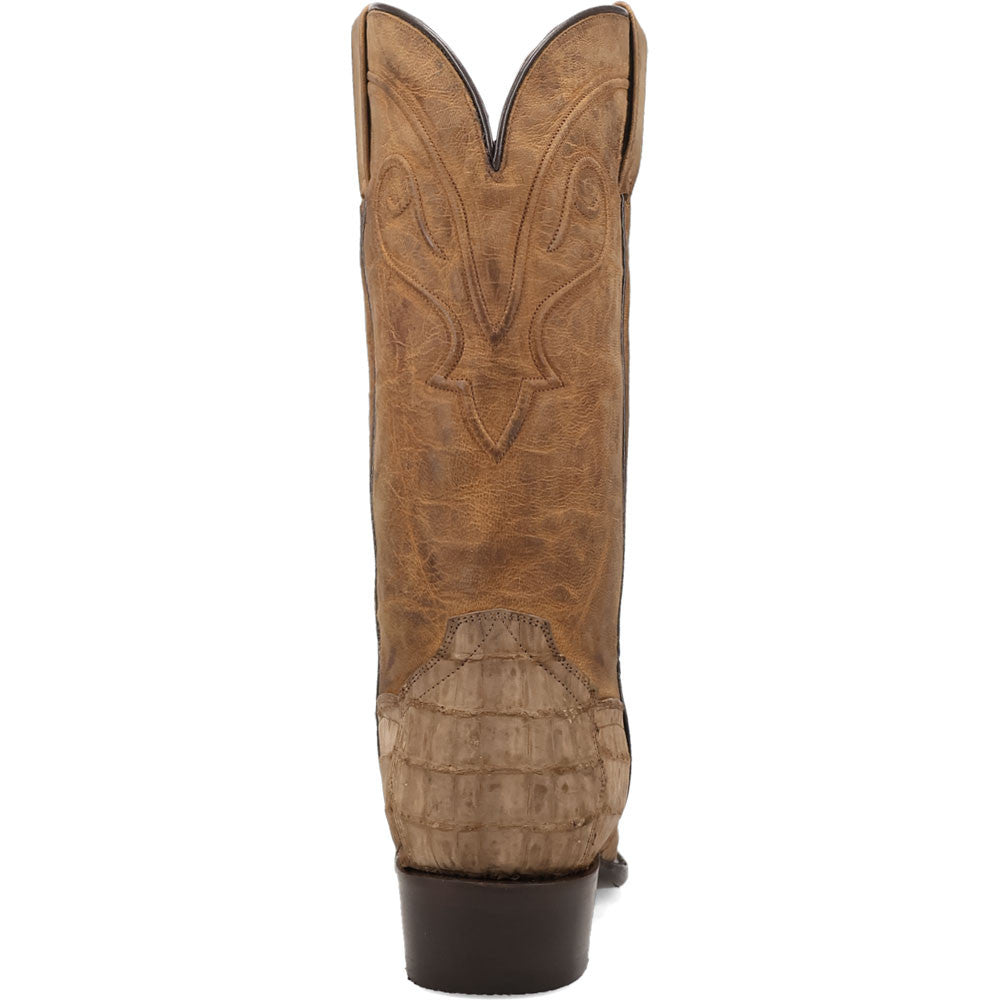 Dan Post Makara Genuine Caiman Crocodile Brown 13” Round Toe Boot (US Men Size)