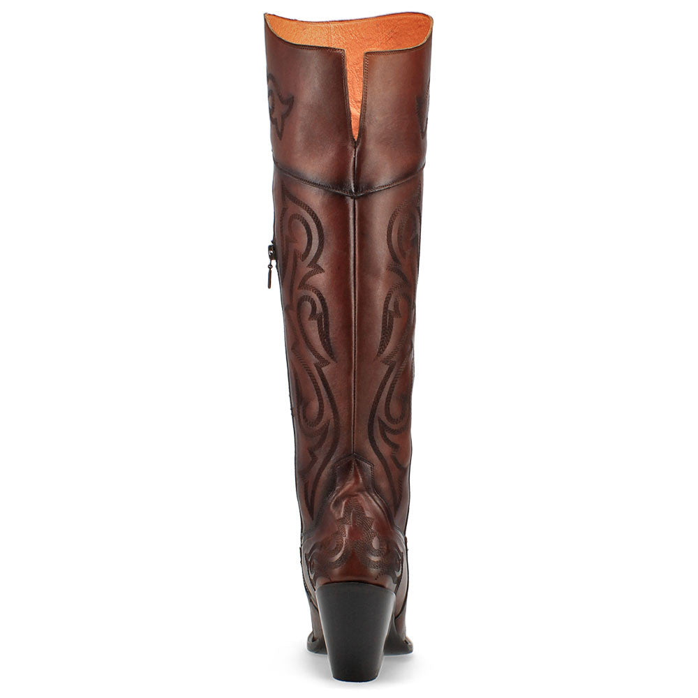 Dan Post Women’s Seductress Chestnut 20” Snip Toe Zipper Boot