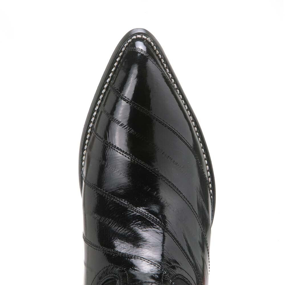 Wild West Black Genuine Eel Skin Boots