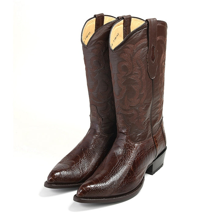 Los Altos Men’s Brown Ostrich Leg Boots