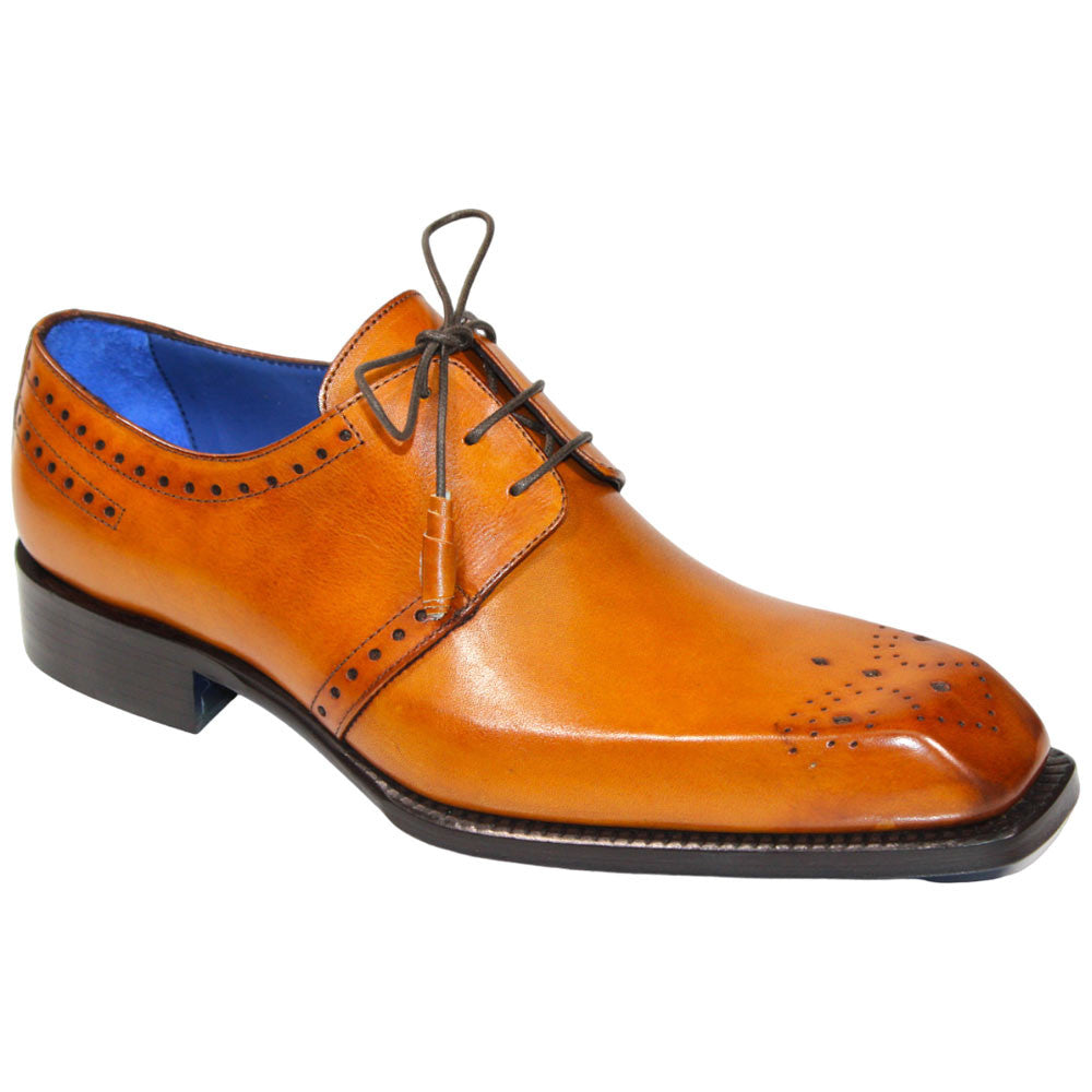 EMILIO FRANCO Lando Gold Calf-Skin Leather Oxfords Shoes