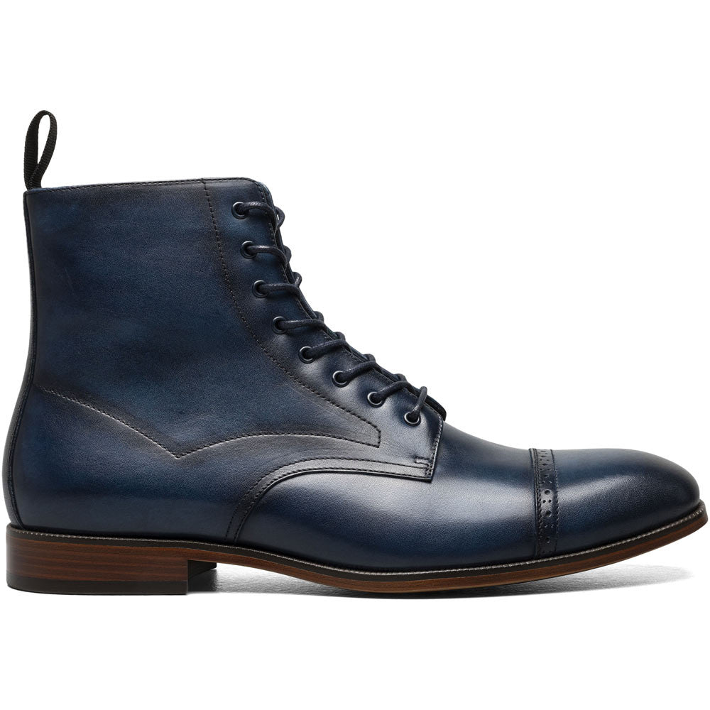 Stacy Adams Henry Cap Toe Lace Up Boot in Navy
