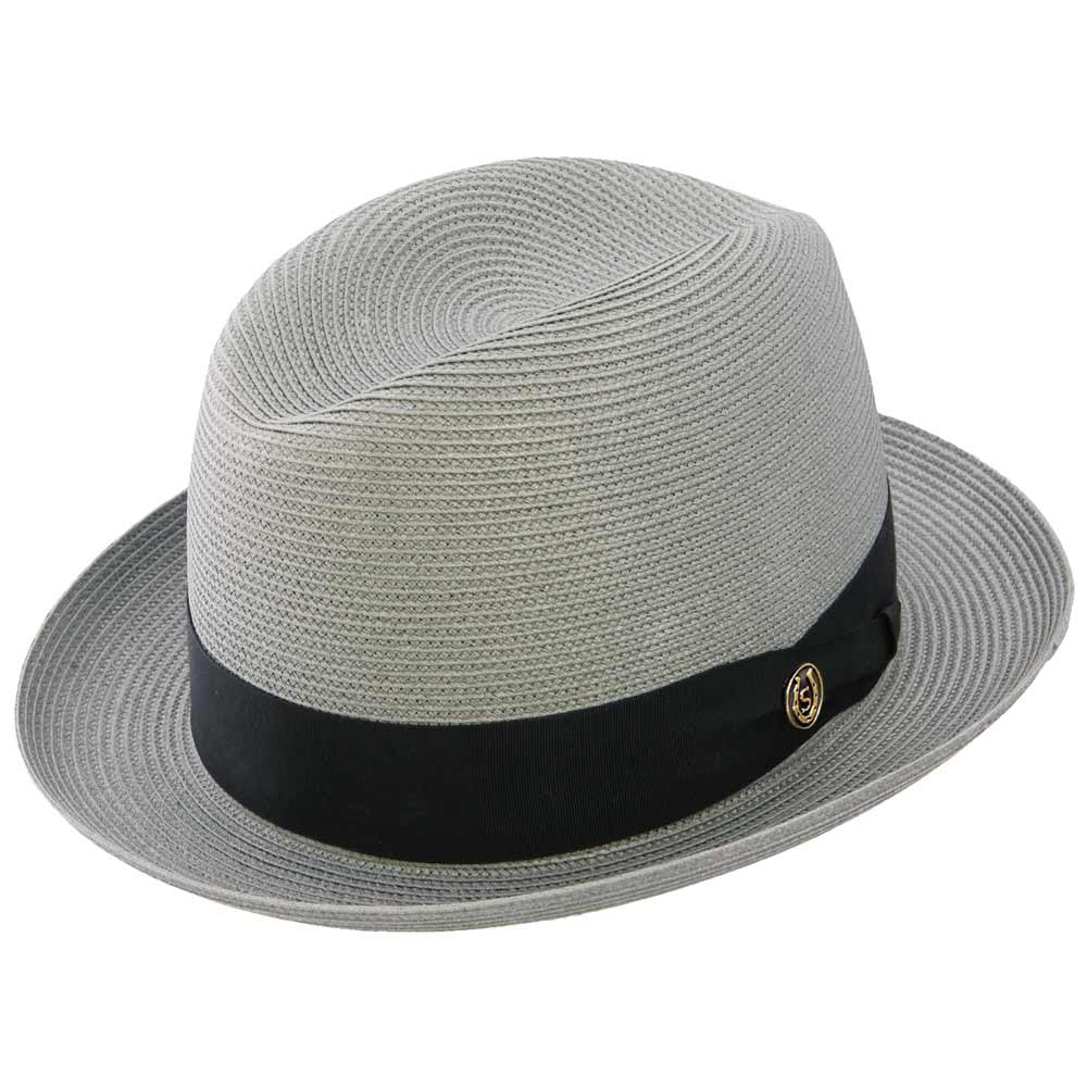 Stetson Parker Grey Florentine Milan Synthetic Straw Dress Hat