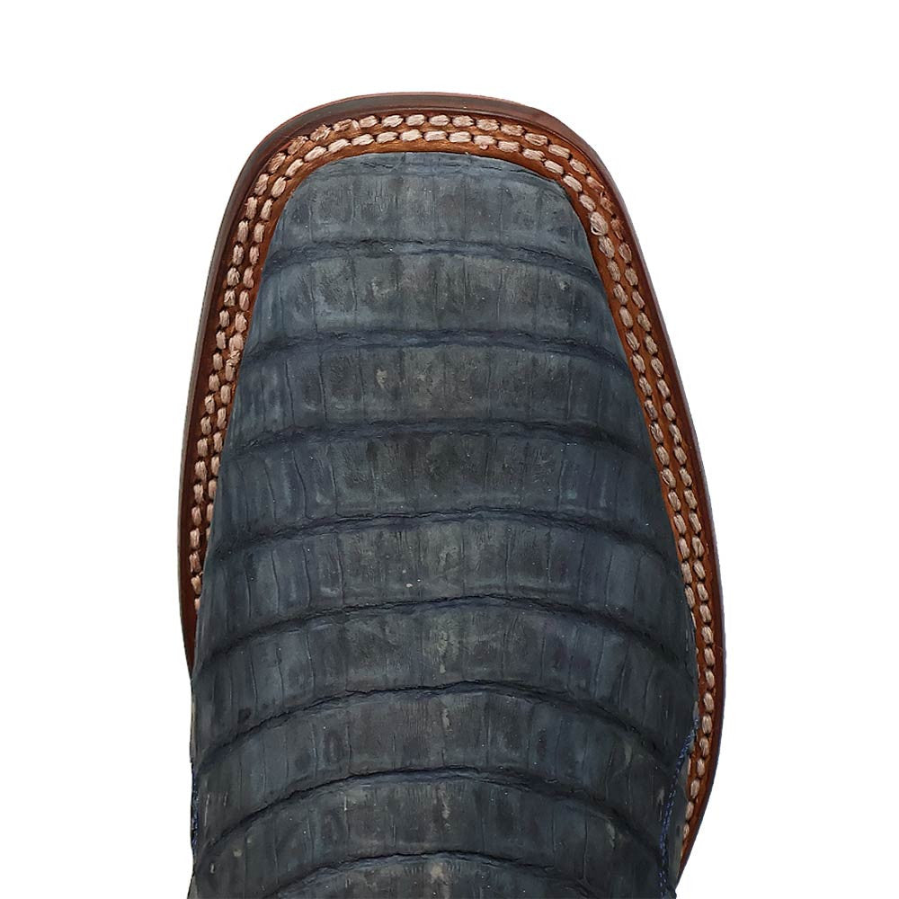 Dan Post Men's Leon Denim & Tan Caiman Square Toe Western Boots