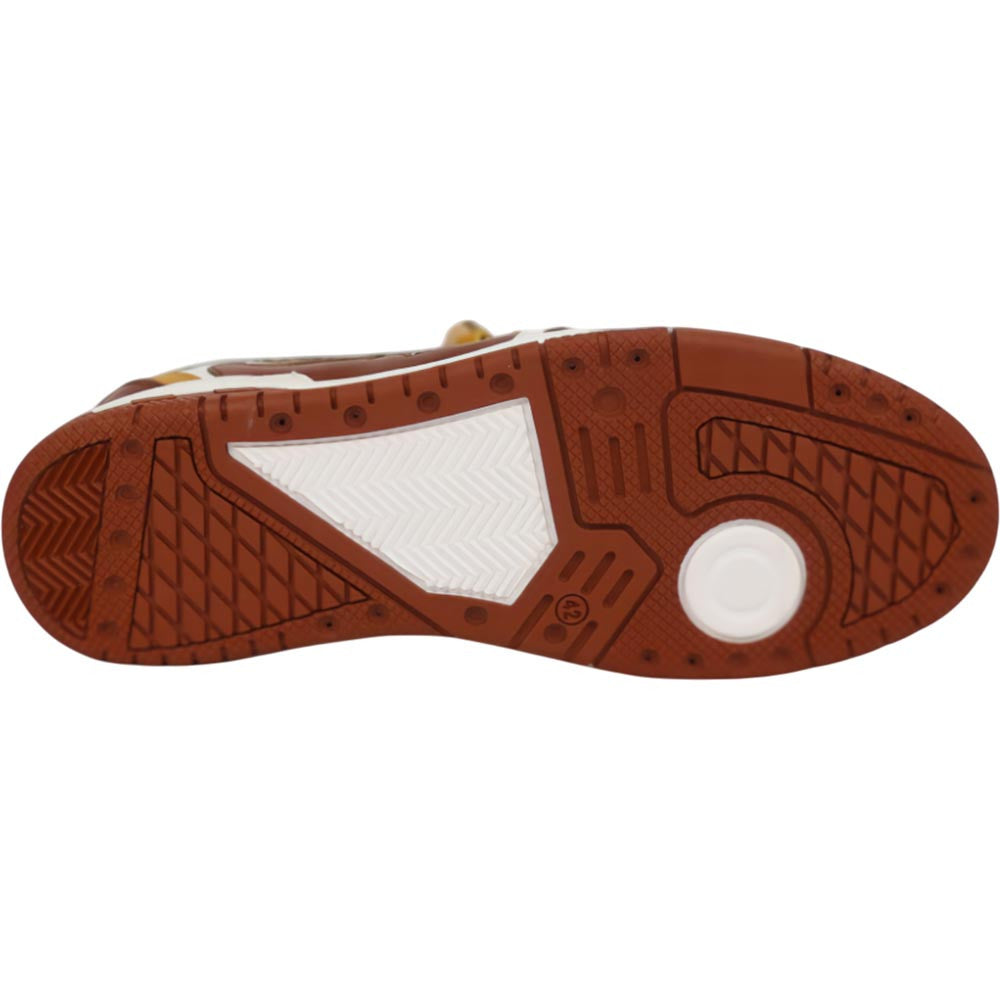 Mauri Abstract Men's Gold / Toffee / White / Beige Exotic Crocodile / Fabric / Nappa Leather Casual Sneaker