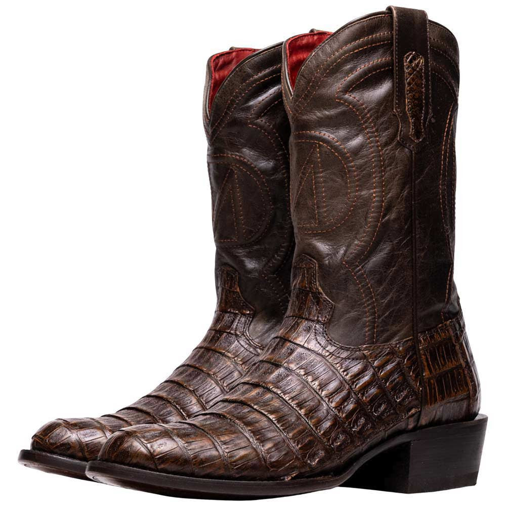 Phoenix Genuine Caiman Belly Skin Aged Brown Cowboy Boot | Marco Di Milano Western Boots