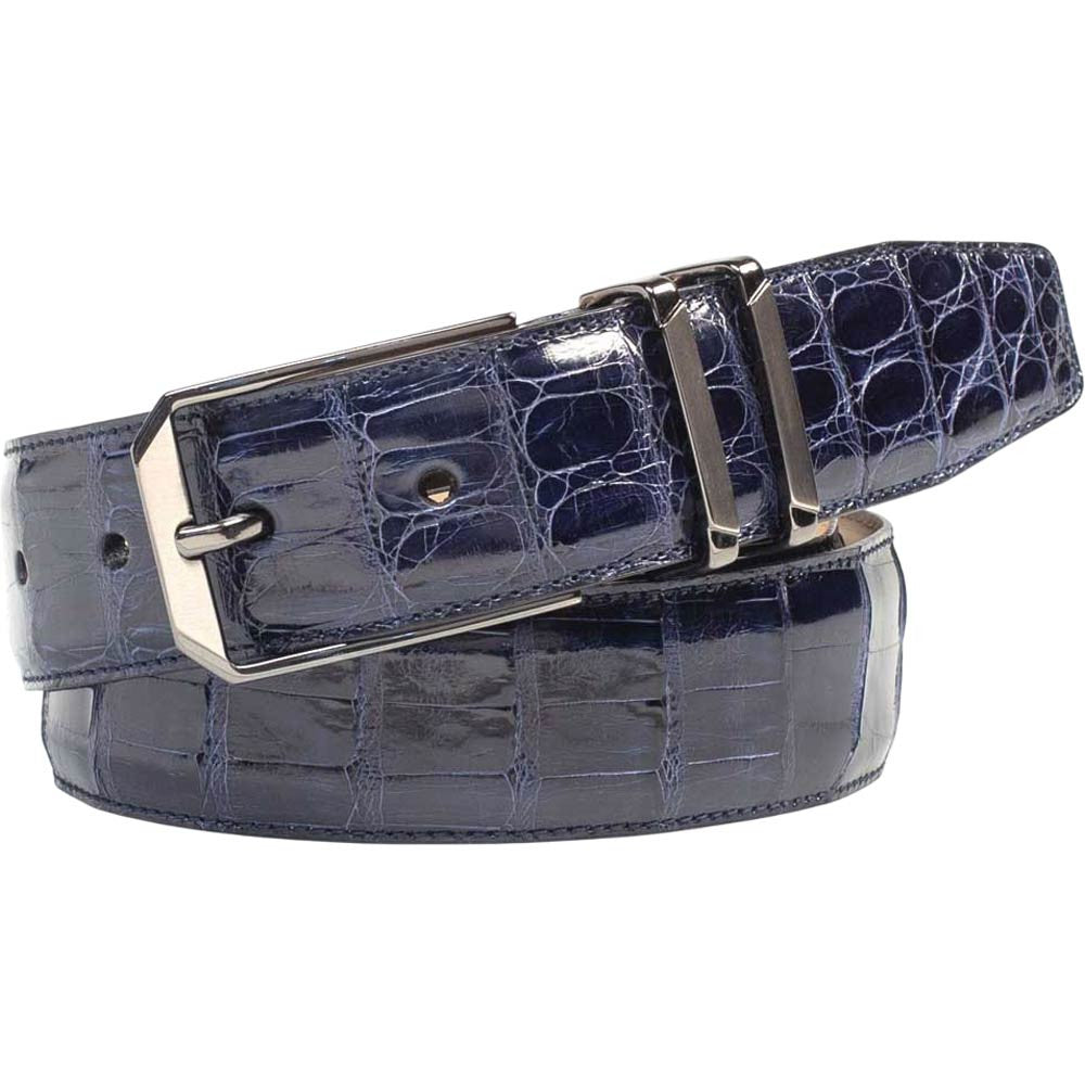 Mezlan Men's Genuine Crocodile Belt in Blue