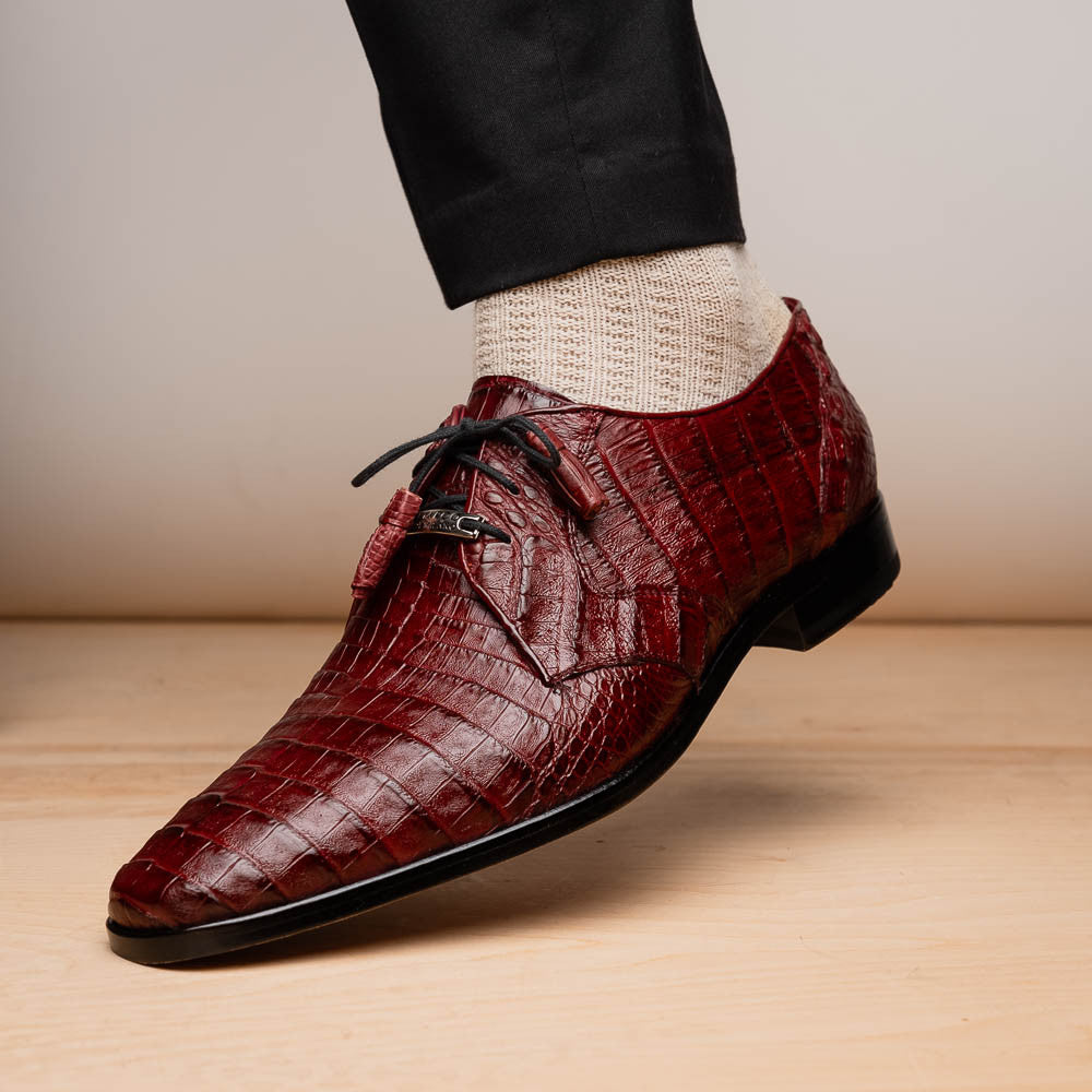 Marco Di Milano Lacio Derby Wine Caiman Shoes