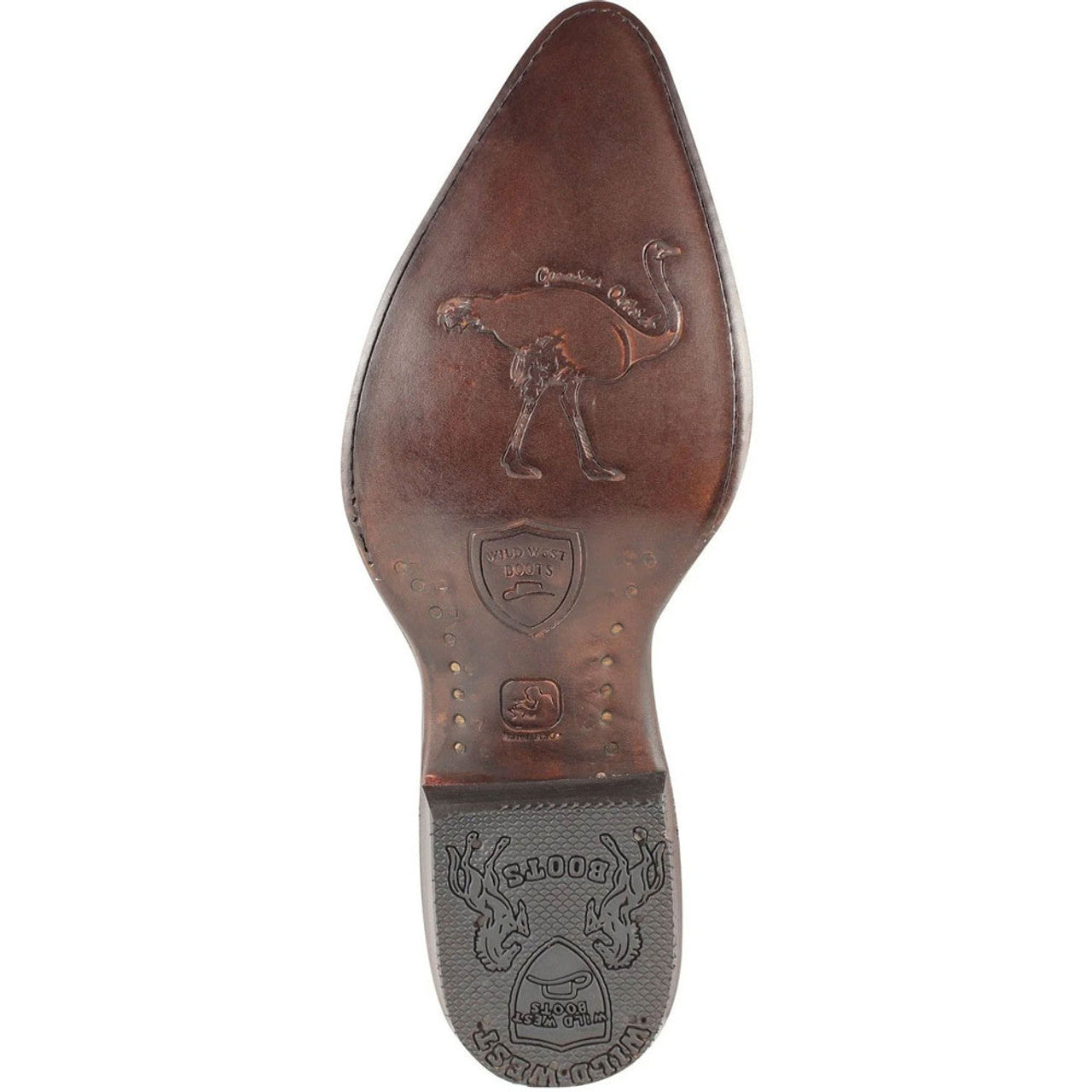 Wild West Cognac Genuine Ostrich Leg Boots