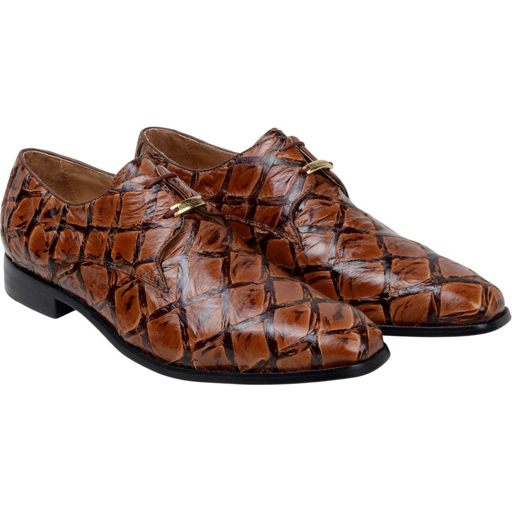 Belvedere Renzo Almond Men’s Genuine Pirarucu Dress Shoes