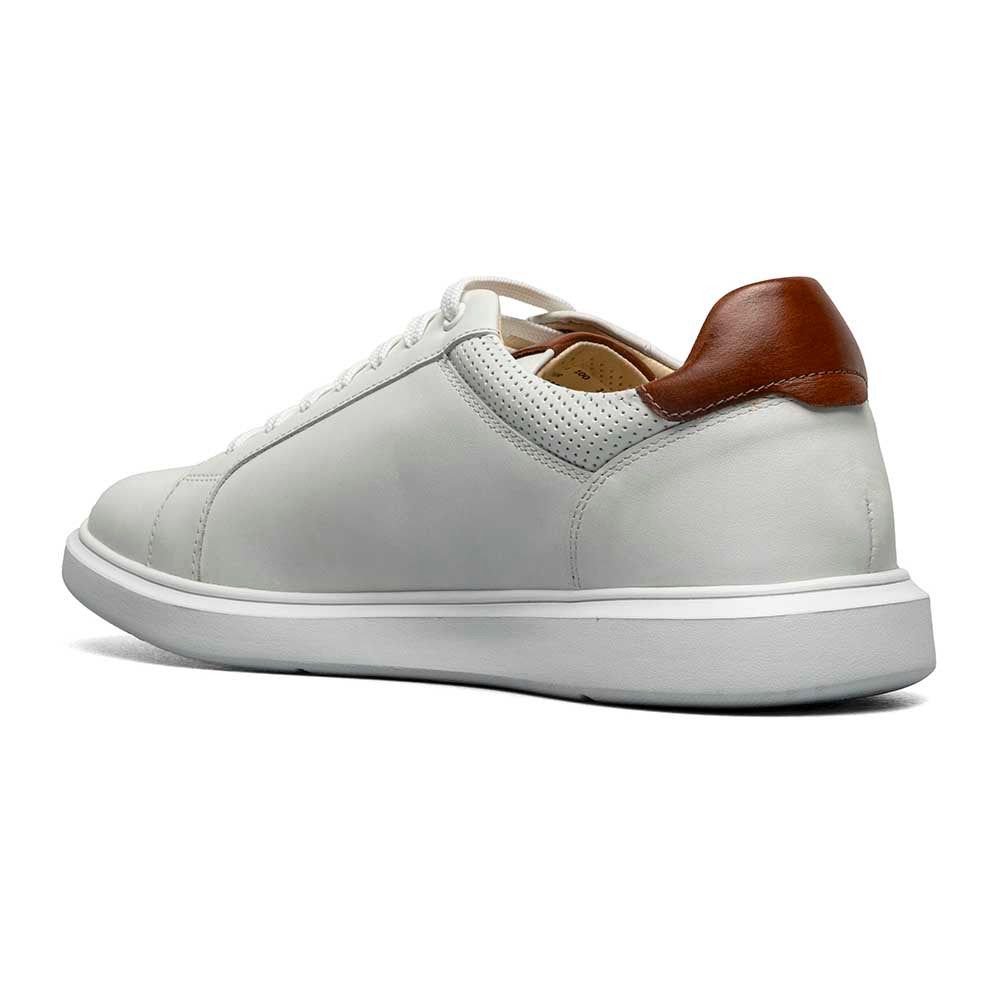 Florsheim Social White Smooth Leather Lace to Toe Casual Sneaker (USA Men Size)