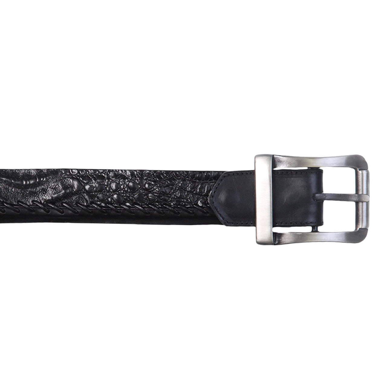 Los Altos Black Genuine Caiman Belly Belt