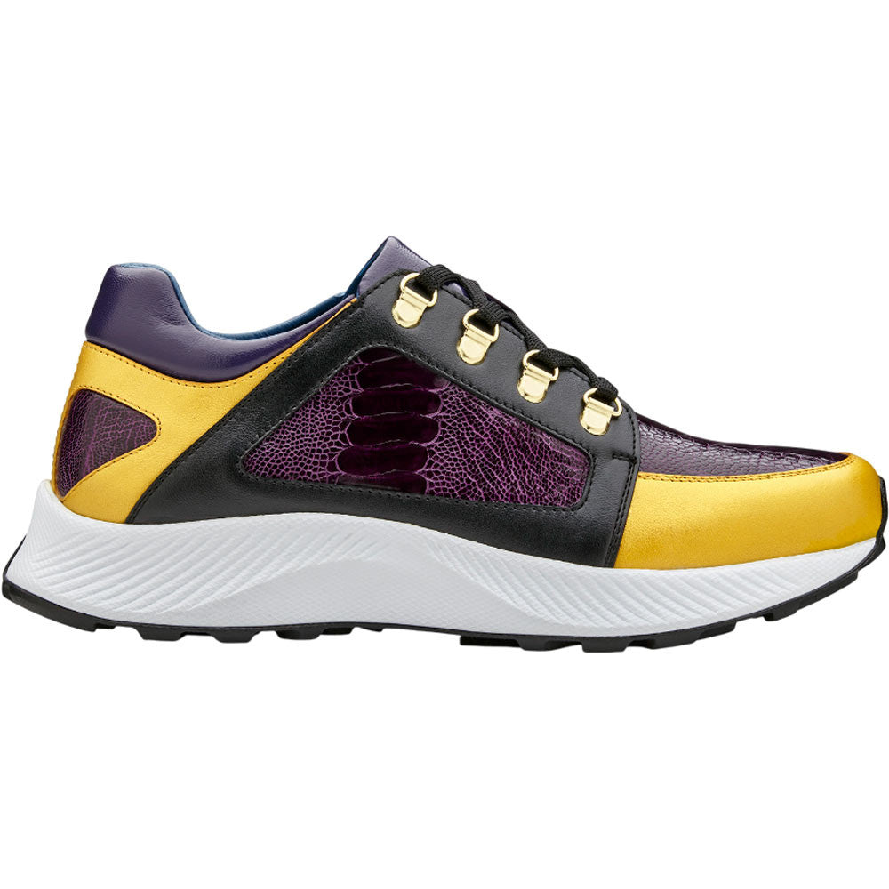 Belvedere Adam Multicolor Genuine Ostrich & Soft Italian Calf Leather Sneakers