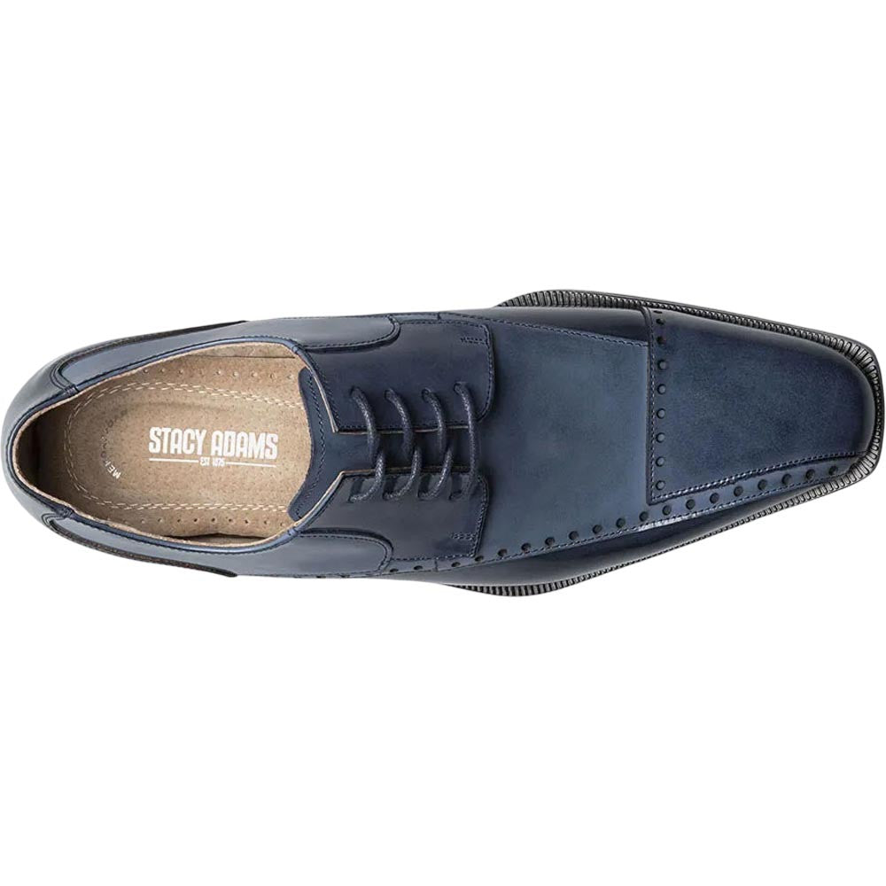 Stacy Adams Blue Multi PLAZA Modified Cap Toe Oxford