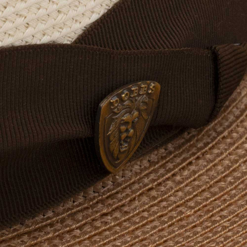 Dobbs Toledo Milan Straw Hat in Beige/Cognac