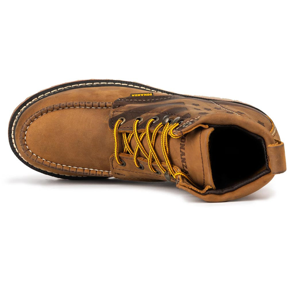 Bonanza Heritage 6” Flag Brown Moc Toe Work Boots