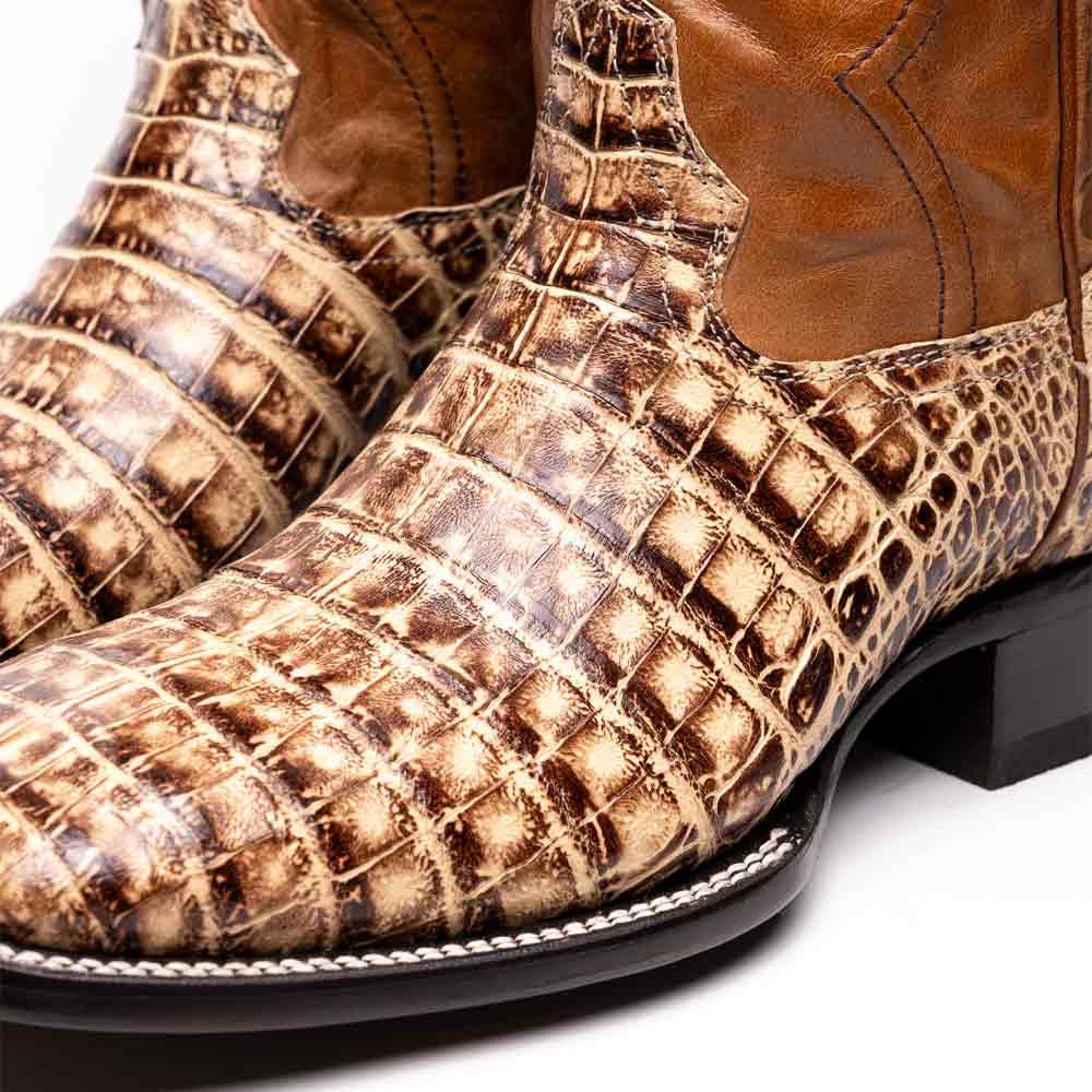 Tucson Genuine Caiman Belly Skin Stone Orix Cowboy Boot | Marco Di Milano Western Boots