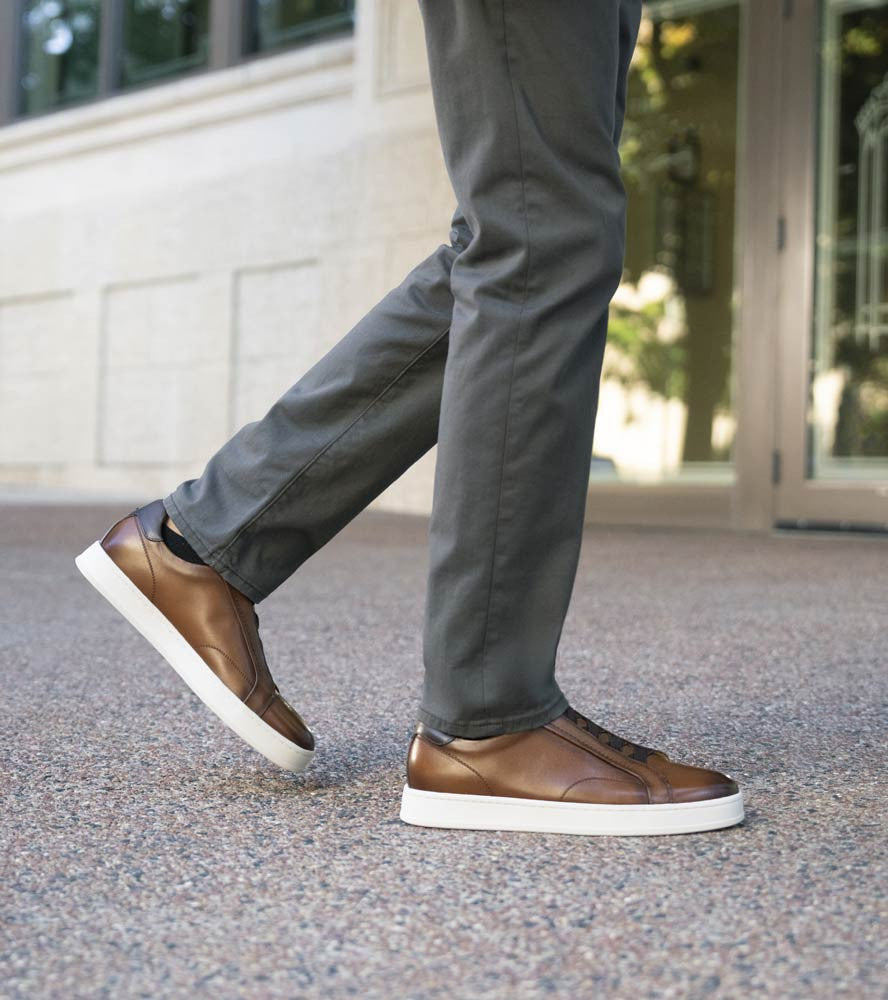 Monopoli Elastic Lace To Toe Sneaker | Florsheim Cognac Multi Dress Sneakers