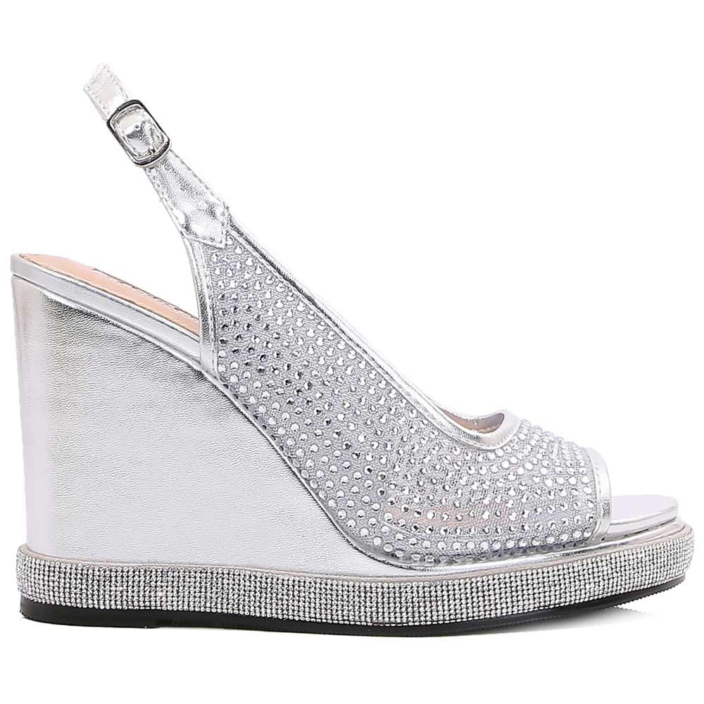 Lady Couture Belair 4” Wedge Sandals in Silver