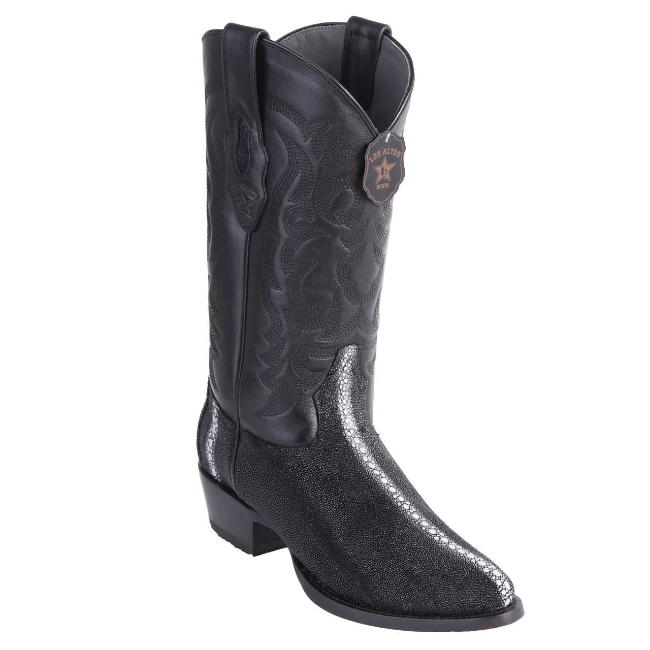Los Altos Black Stingray Round Toe Boots