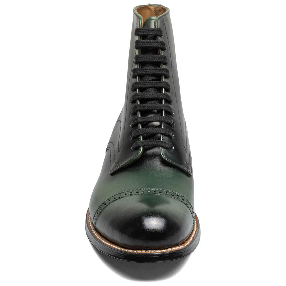 Stacy Adams Madison Green Anaconda Print Leather Cap Toe Boots (USA Men Size)