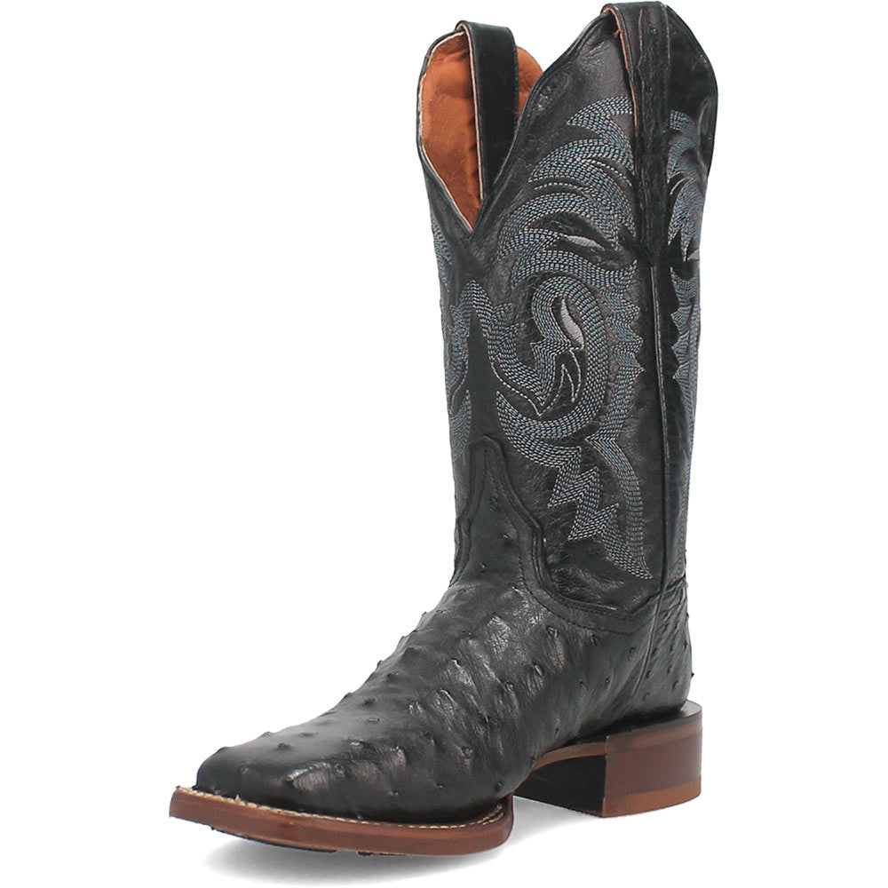 Dan Post Kylo Black Full-Quill Ostrich Boots