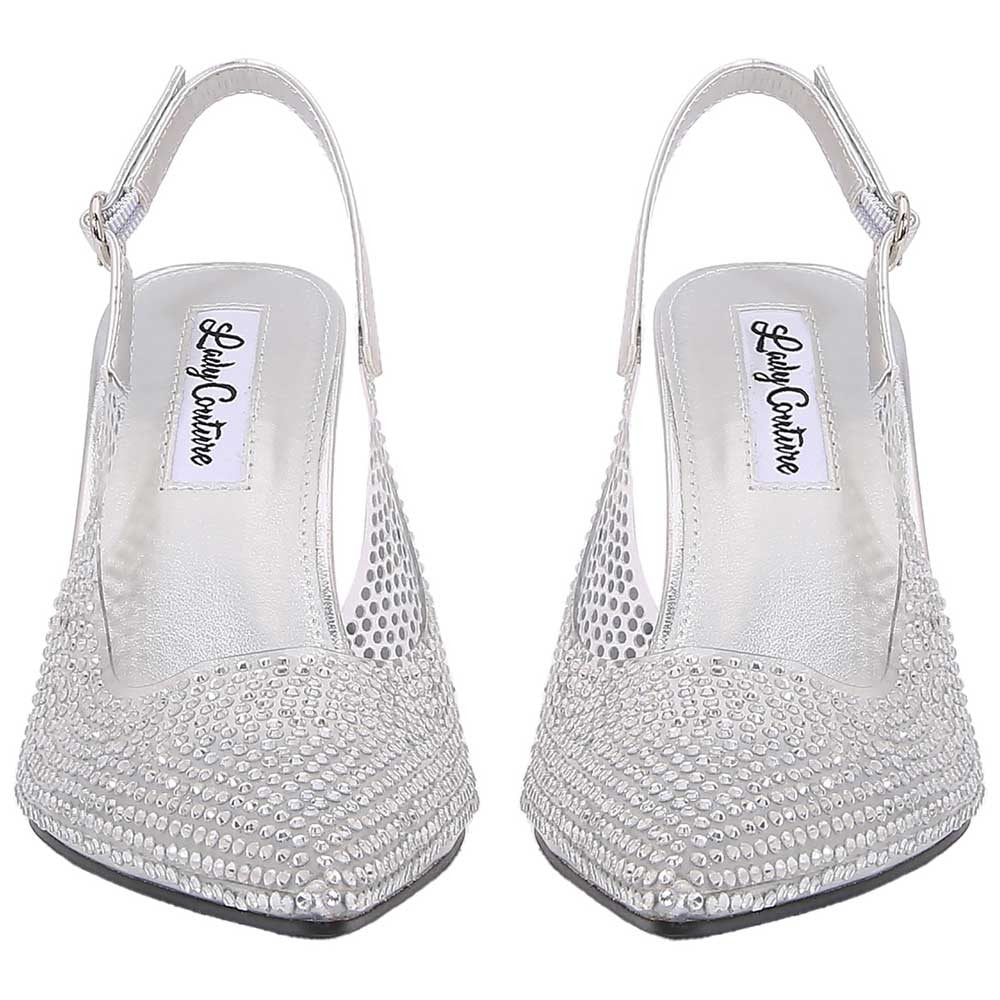 Lady Couture Irene 3.5” High Heel Pumps in Silver