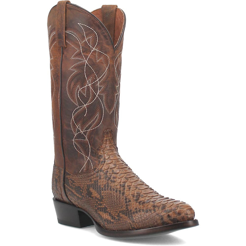 Dan Post Brown Manning Genuine Python Snake Western Cowboy Boot (USA Men Size)