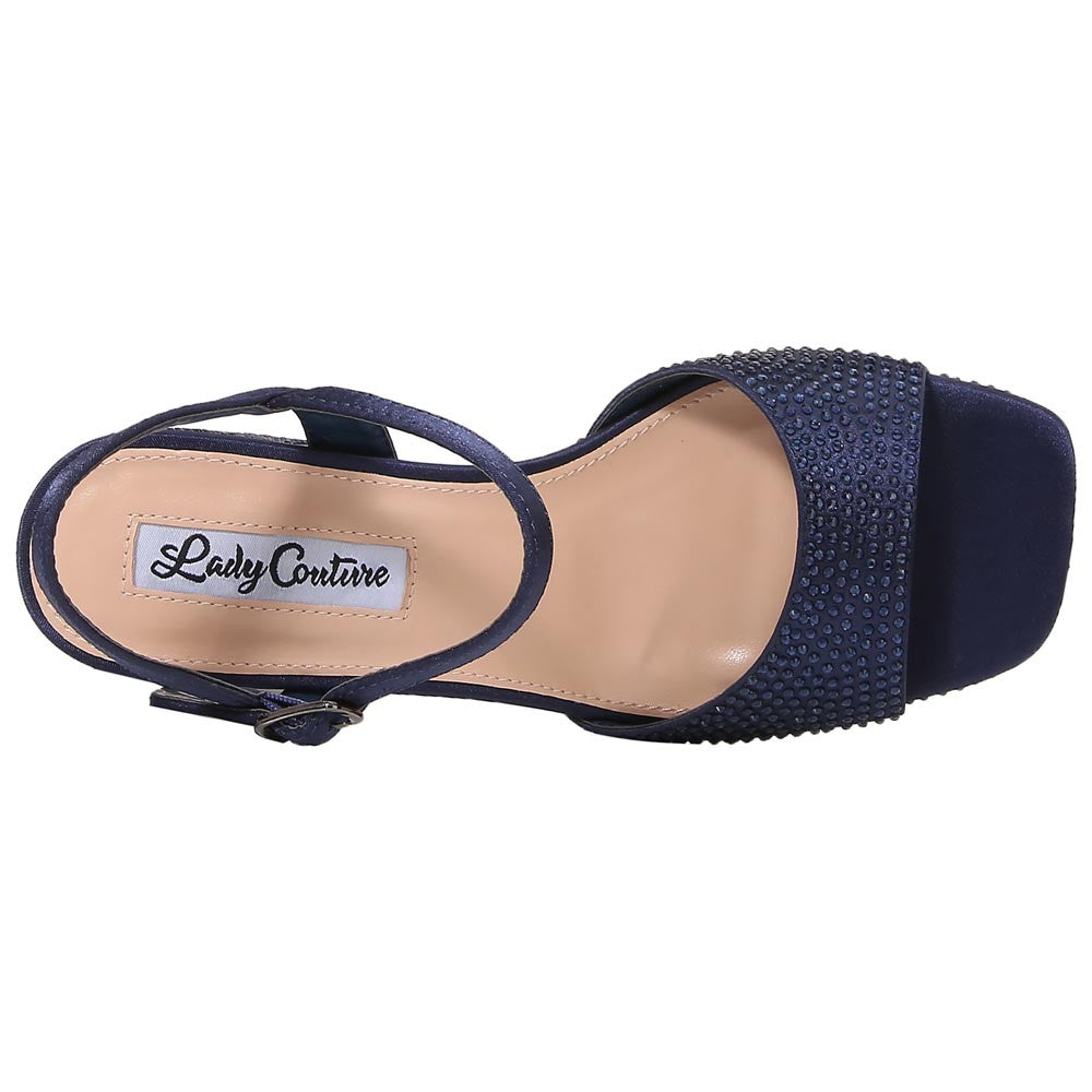 Lady Couture Judy 3” Block Heel Sandals in Navy