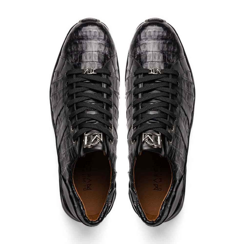 Marco Di Milano Nino Fashion Black Caiman Crocodile Sneaker