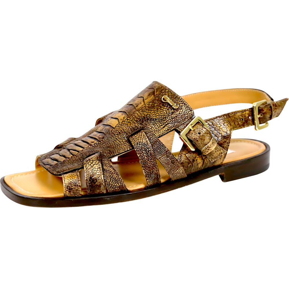 Mauri Antigua Men's Special Dye Desert Exotic Ostrich Leg Sandal