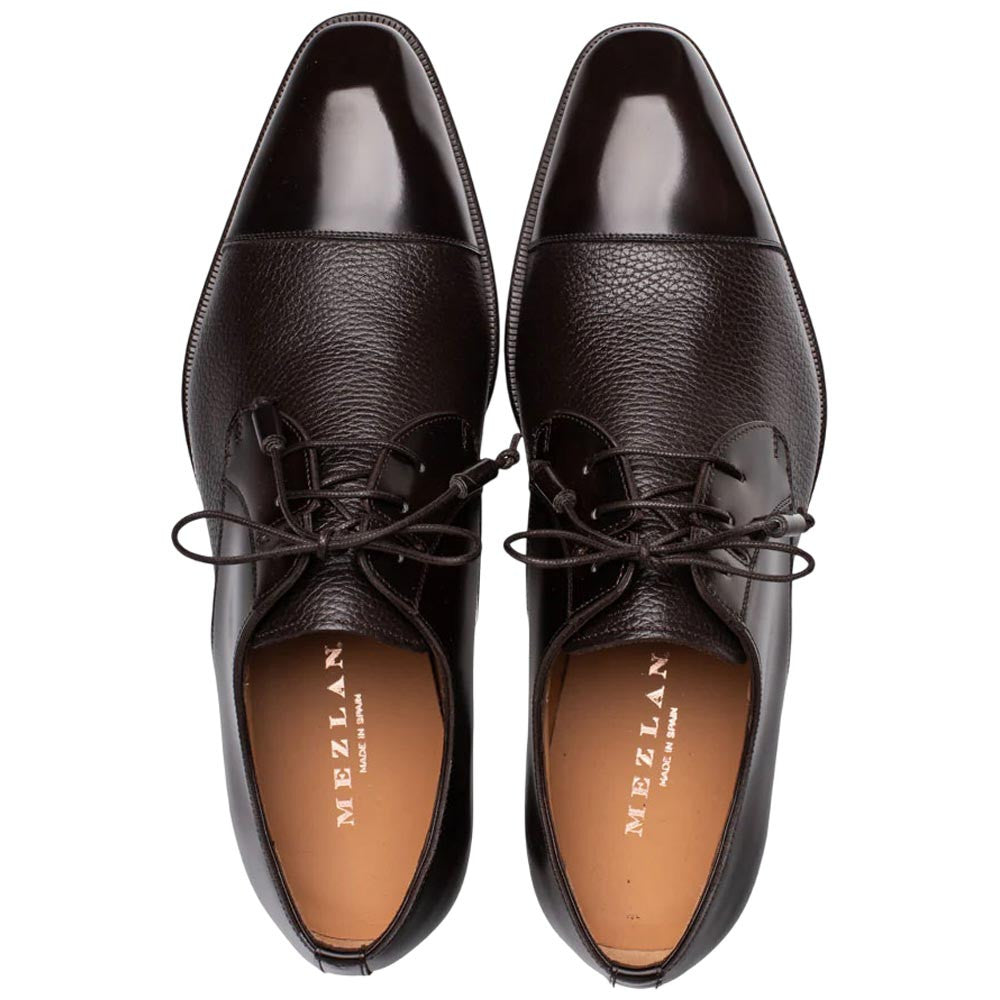 Capello Hi-Shine/Calf Brown Cap Toe Derby | Mezlan Dress Shoes for Men
