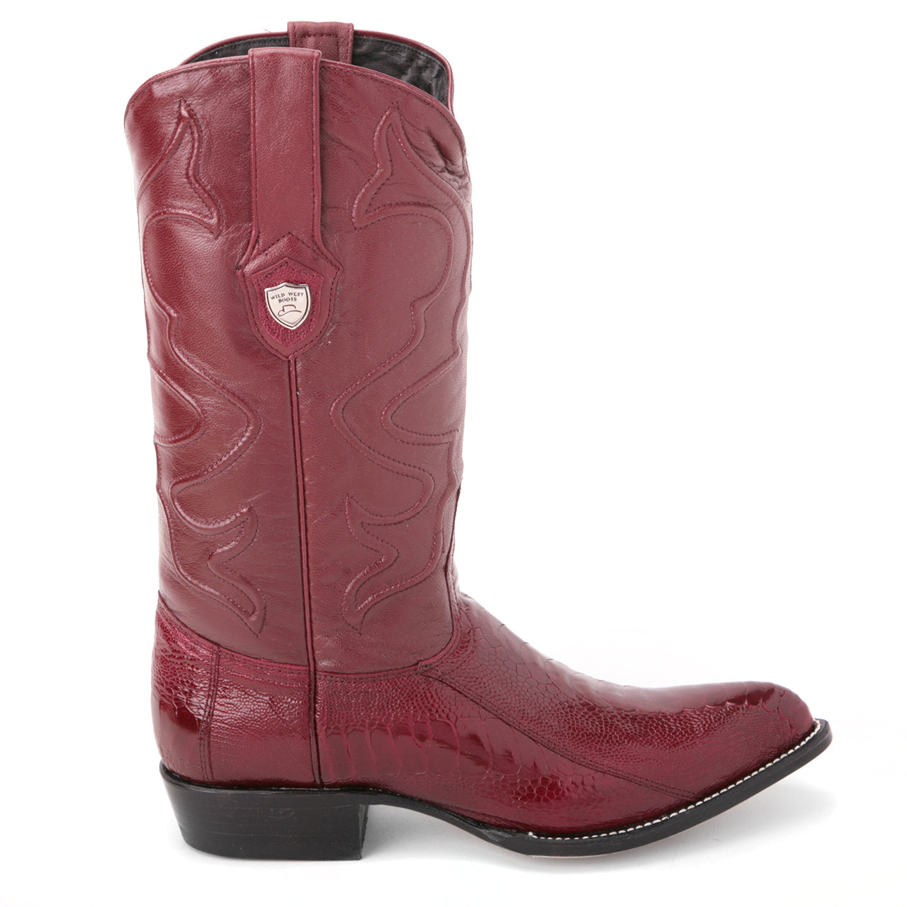 Wild West Burgundy Genuine Ostrich Skin Boots