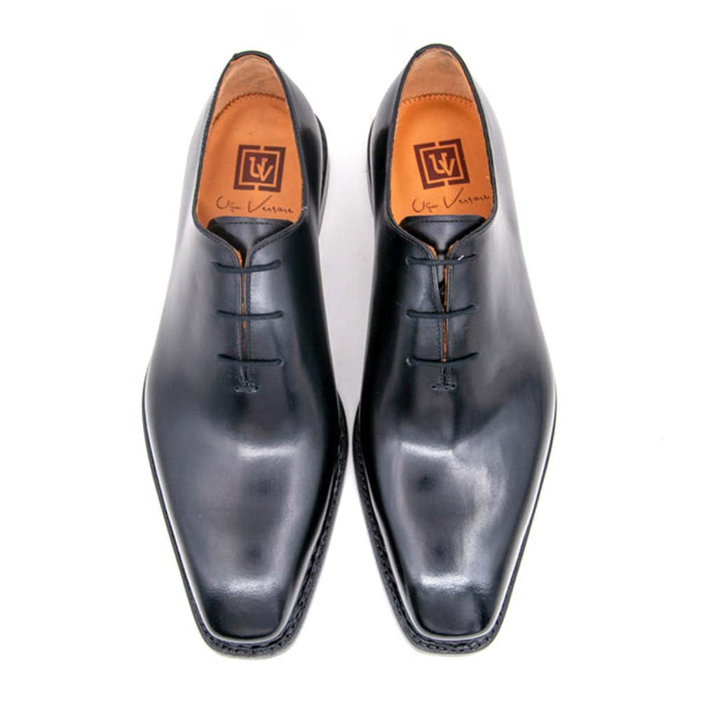 UGo Vasare Contemporary Hand-Crafted Jason Sr. Black Laceup Shoes