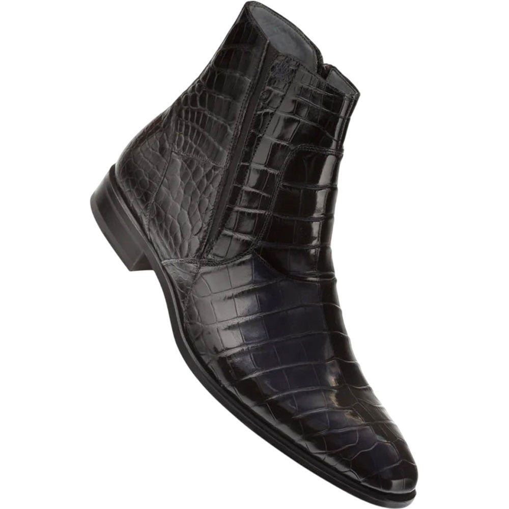 Mezlan Men's Belucci Alligator Leather Zipper Boot in Black