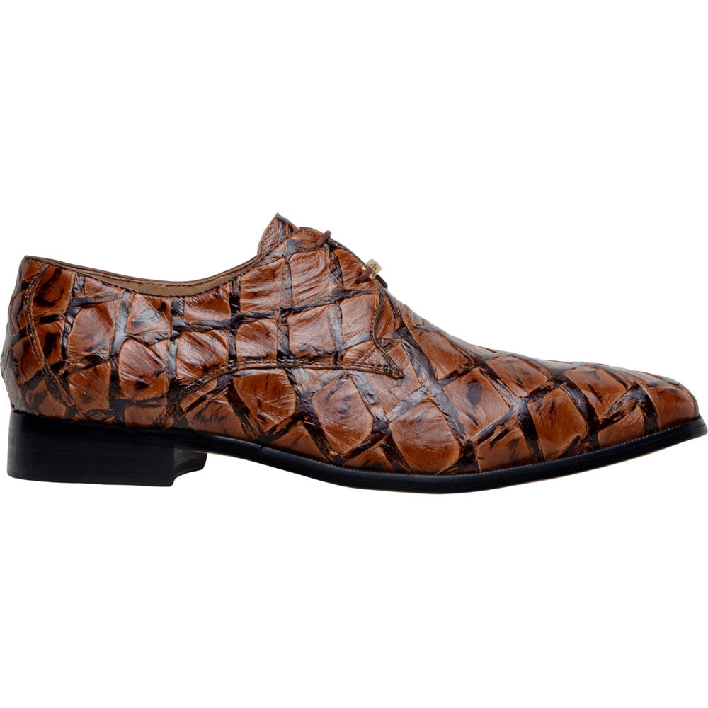 Belvedere Renzo Almond Men’s Genuine Pirarucu Dress Shoes