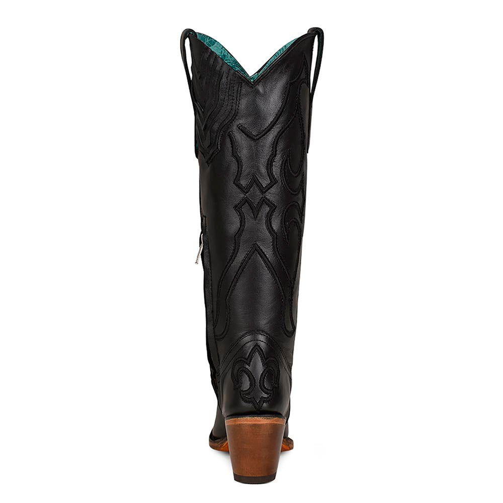 Corral Black Self Embroidered Pullstrap Boots
