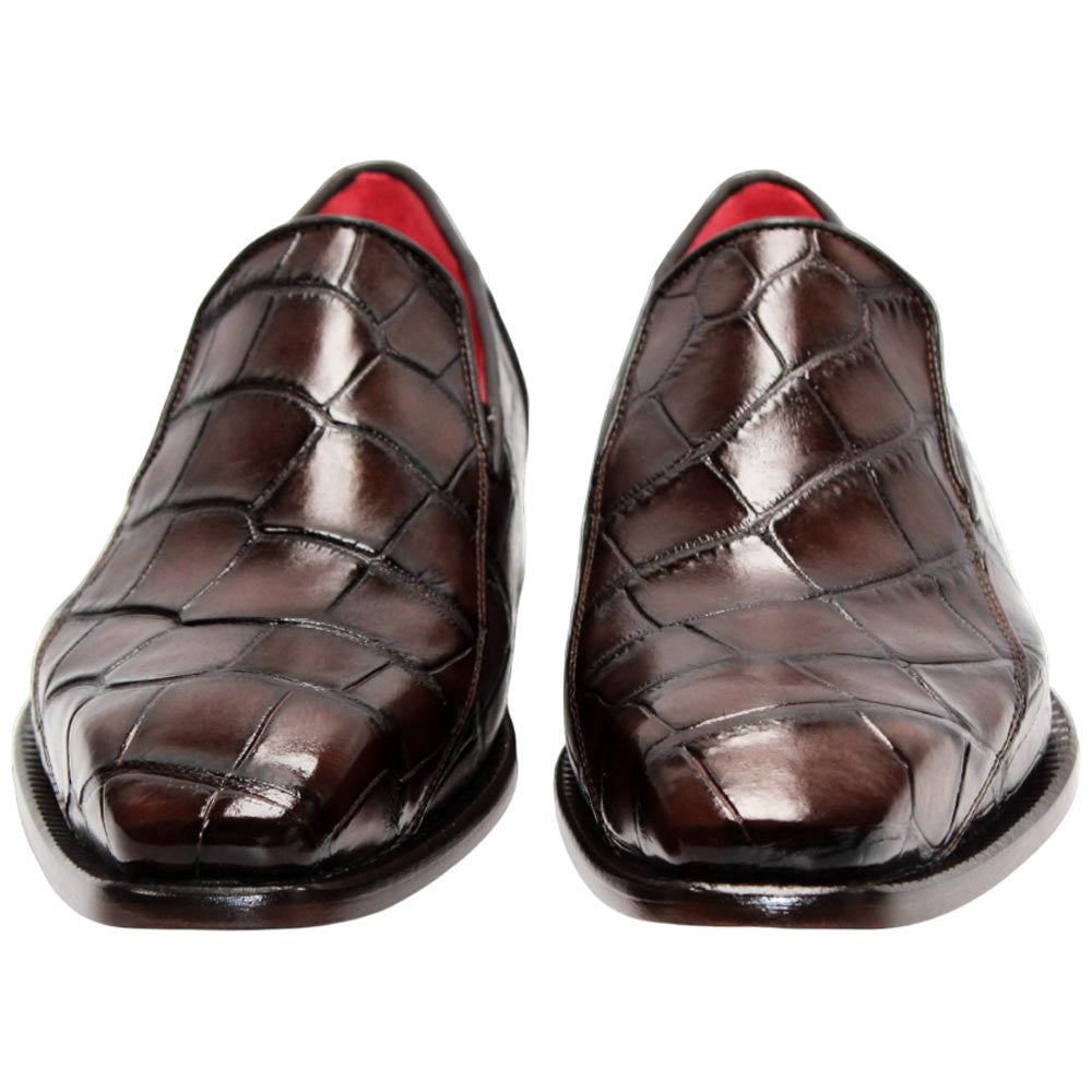 Fennix of Italy Genuine Alligator Skin DUSTIN Chocolate Loafers (USA Men Size)