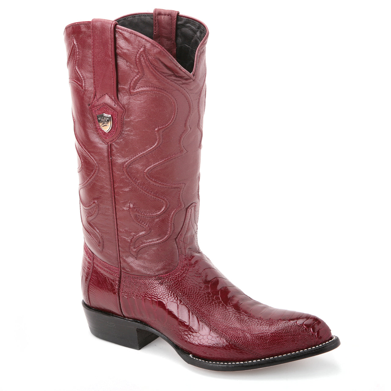 Wild West Burgundy Genuine Ostrich Skin Boots