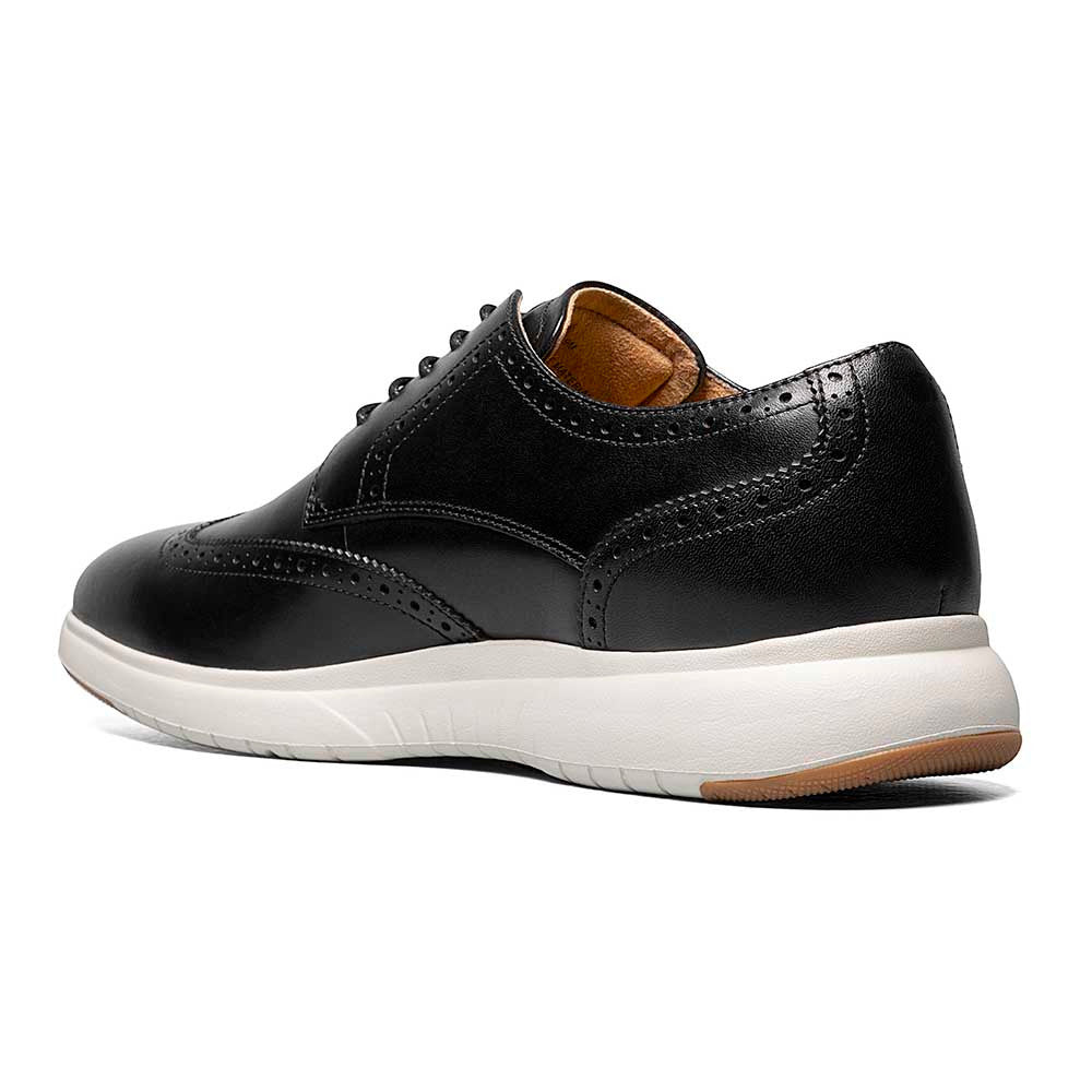 Florsheim Dash Black Smooth Leather Wingtip Derby Casual Shoes (USA Men Size)