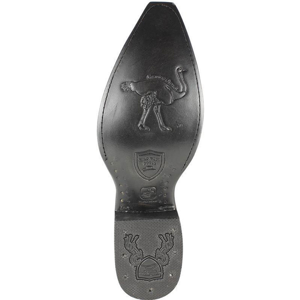 Wild West Black Ostrich Leg Snip Toe Boots