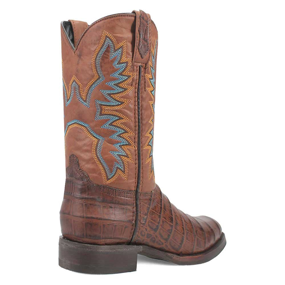 Dingo TrailBoss Brown Crocodile Print Round Toe Western Cowboy Boot(US Men Size)