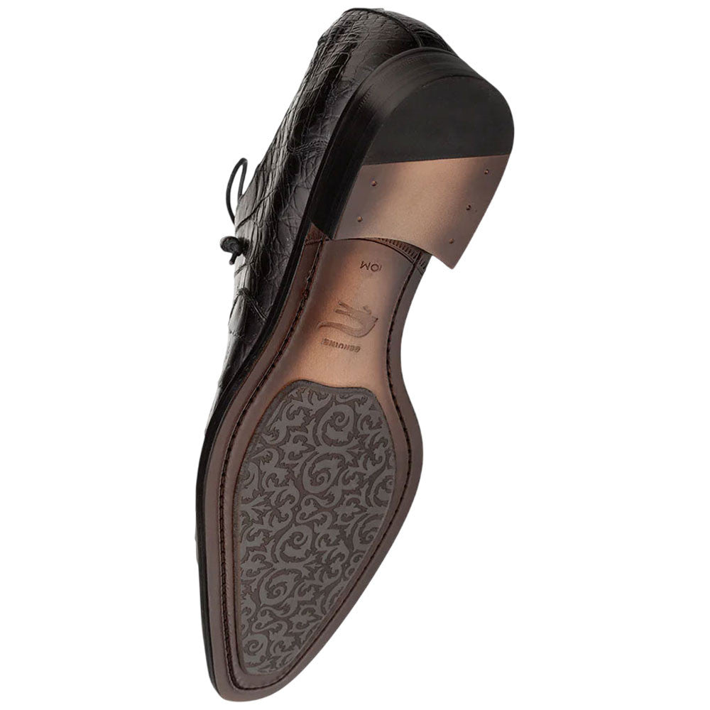 Mezlan of Spain Westside Two-Tone Genuine Crocodile Skin Oxford Dress Shoes in Grey/Black