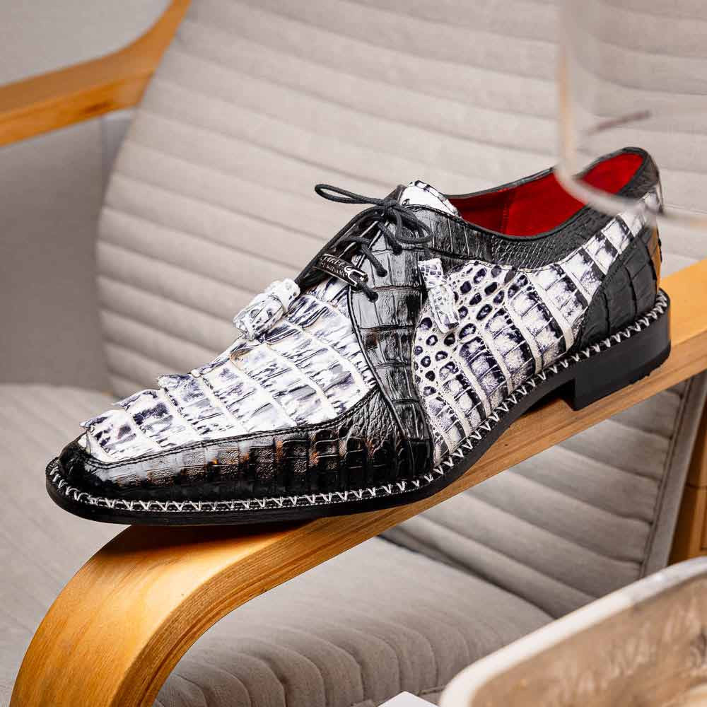 Caribe Men’s Genuine Hornback Caiman Crocodile Dress Derby | Marco Di Milano