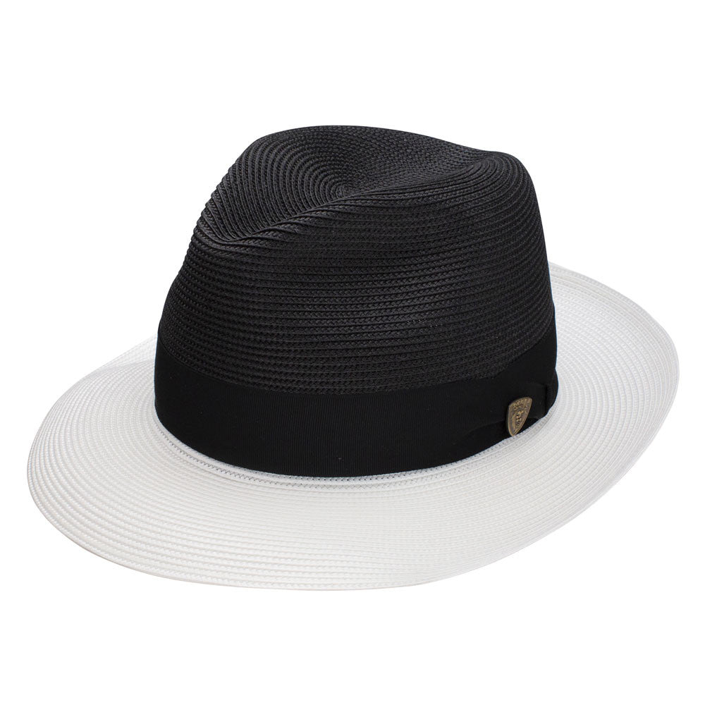 Dobbs Toledo Milan Straw Hat in Black/White
