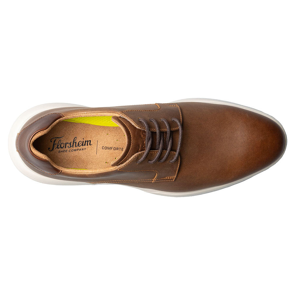 Florsheim Dash Brown CH Smooth Leather Plain Toe Derby Casual Shoe (US Men Size)