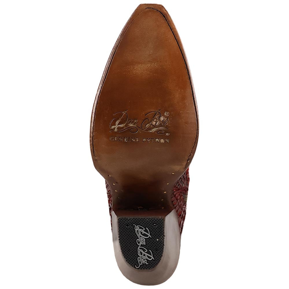 Dan Post Calvera Women's Red Python Western Boot - 23" Shaft, High Fashion Heel