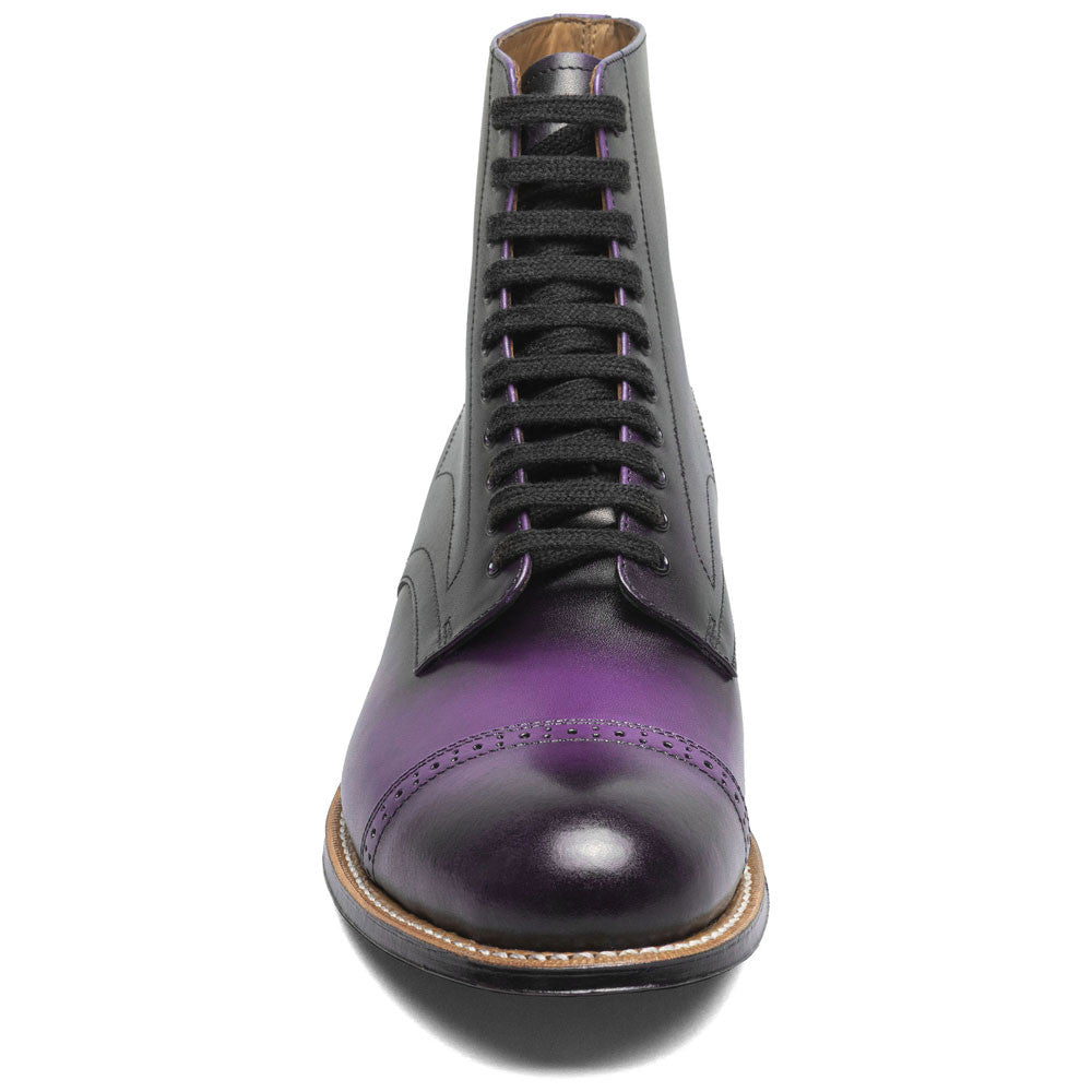 Stacy Adams Madison Purple Anaconda Print Leather Cap Toe Boots (USA Men Size)